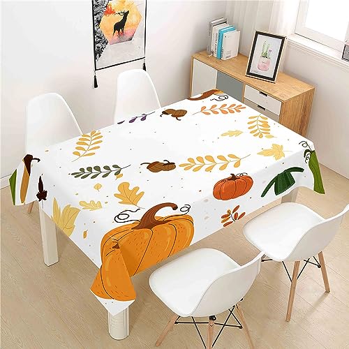 Mateju Rechteckig Tischdecke, 3D-Kürbis-Druck Tischdecke Abwaschbar Splash und Stain Tischtuch, Gartentischdecke Tisch Schutz für Speisesaal, Küche (Kürbis 2,140x200cm) von Mateju