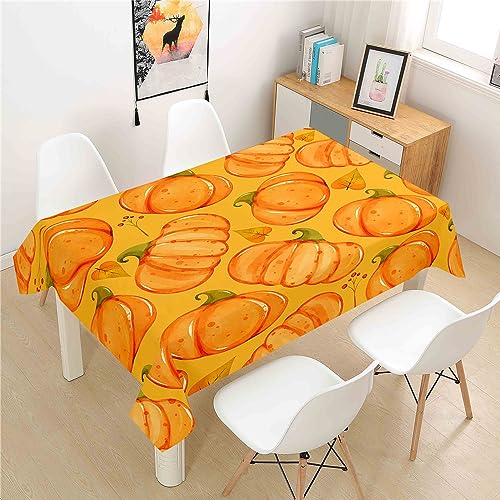 Mateju Rechteckig Tischdecke, 3D-Kürbis-Druck Tischdecke Abwaschbar Splash und Stain Tischtuch, Gartentischdecke Tisch Schutz für Speisesaal, Küche (Kürbis B,150x210cm) von Mateju