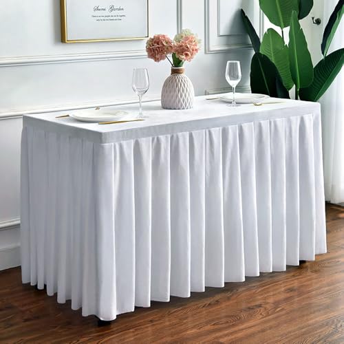 Mateju Stehtisch Husse Rechteckige, Tischdecke für Partei mit Tischschürze, Feiern Veranstaltungen Hochzeit Dekoration Party für Bankett Hochzeit Geburtstag (60x120x75cm,Weiß) von Mateju