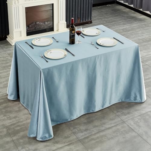 Mateju Tischrock Stehtisch Husse Rechteckige, Satiniertes Tischdecke für Partei, Feiern Veranstaltungen Hochzeit Dekoration Party für Bankett Geburtstag Hochzeit (Himmelblau,180x260cm) von Mateju