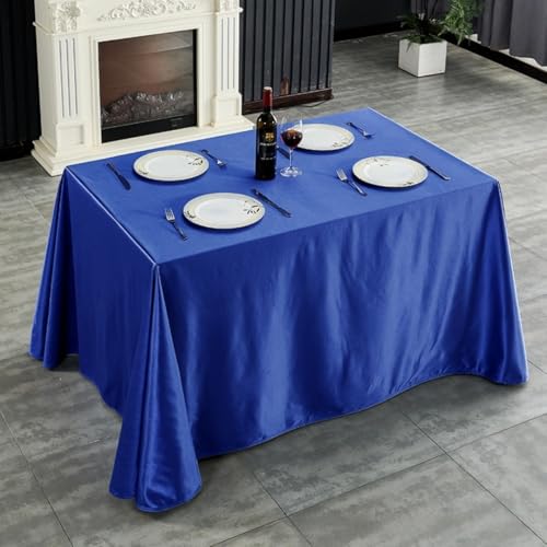 Mateju Tischrock Stehtisch Husse Rechteckige, Satiniertes Tischdecke für Partei, Feiern Veranstaltungen Hochzeit Dekoration Party für Bankett Geburtstag Hochzeit (Königsblau,200x260cm) von Mateju