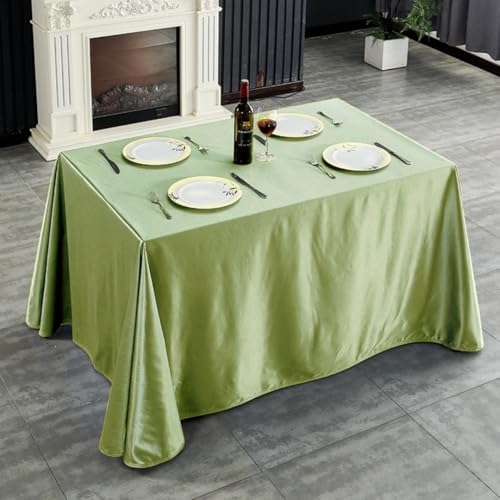 Mateju Tischrock Stehtisch Husse Rechteckige, Satiniertes Tischdecke für Partei, Feiern Veranstaltungen Hochzeit Dekoration Party für Bankett Geburtstag Hochzeit (Matchagrün,160x180cm) von Mateju