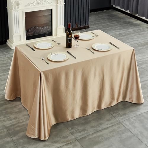 Mateju Tischrock Stehtisch Husse Rechteckige, Satiniertes Tischdecke für Partei, Feiern Veranstaltungen Hochzeit Dekoration Party für Bankett Hochzeit Geburtstag (Champagnergold,160x200cm) von Mateju
