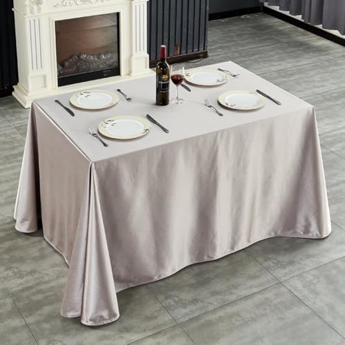 Mateju Tischrock Stehtisch Husse Rechteckige, Satiniertes Tischdecke für Partei, Feiern Veranstaltungen Hochzeit Dekoration Party für Bankett Hochzeit Geburtstag (Silbergrau,160x200cm) von Mateju