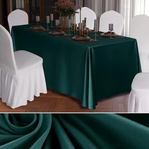 Mateju Tischrock Stehtisch Husse Rechteckige, Volltonfarbe Satiniertes Tischdecke für Partei, Feiern Veranstaltungen Hochzeit Dekoration Party für Bankett Hochzeit Geburtstag (Dunkelgrün,160x180cm) von Mateju