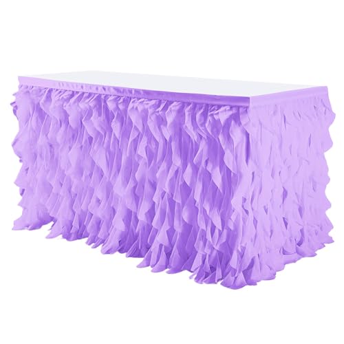 Mateju Tüll Tischrock Tischdekoration Hochzeit Tischrock Waschbare, Feiern Veranstaltungen Hochzeit Dekoration Party für Bankett Geburtstag (Taro,6FT/183x77cm) von Mateju