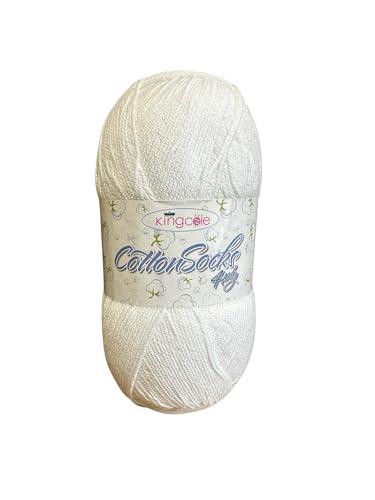 King Cole 2194760 Baumwollsocken, 4-lagig, weißes Garn, 365 m, 100 g von Material