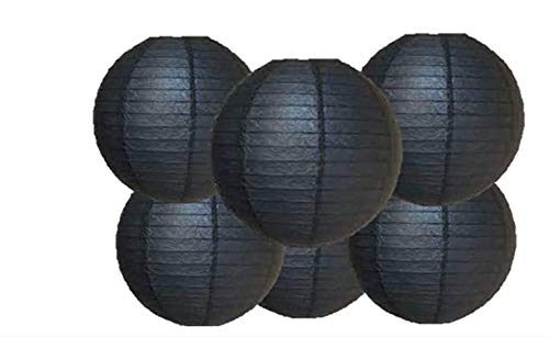 Matissa 25 cm (25 cm) 6 Stück Papierlaternen für Hochzeiten, Partys, Bastelarbeiten, Schatten (schwarz) von Matissa