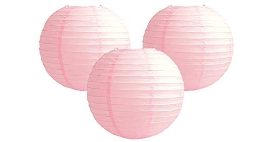 Matissa 3er-Pack Papierlaternen-Lampenschirme für Partys, Geburtstage, Babypartys, Hochzeitsfeiern, Dekoration 4"(10cm) -16"(40cm) (Rosa, 12" (30cm)) von Matissa