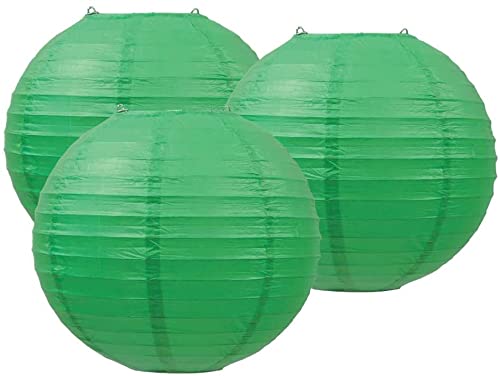 Matissa Papierlaternen, 40 cm, 3 Stück, für Hochzeit, Party, Dekoration, Bastelarbeiten, Lampenschirme (grün) von Matissa