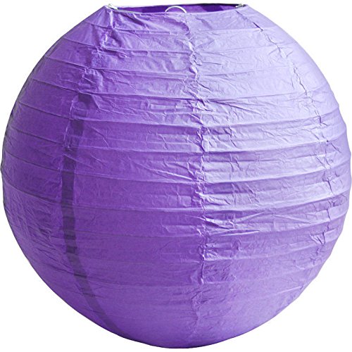 Matissa Papierlaternen, runder Lampenschirm, für Hochzeit, Geburtstag, 10/15/20/25/31/36/41 cm, Papier, Hot Purple Lantern, 8"(20CM) von Matissa