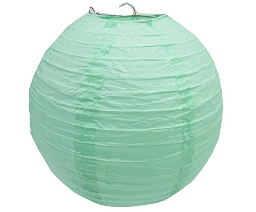 Matissa Papierlaternen, runder Lampenschirm, für Hochzeit, Geburtstag, 10/15/20/25/31/36/41 cm, Papier, mintgrün, 8"(20CM) von Matissa