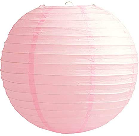 Matissa Papierlaternen, runder Lampenschirm, für Hochzeit, Geburtstag, 10/15/20/25/31/36/41 cm, babyrosa, 8"(20CM) von Matissa