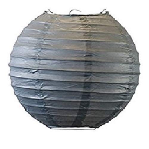 Matissa Papierlaternen, runder Lampenschirm, für Hochzeit, Geburtstag, 10/15/20/25/31/36/41 cm, grau, 8"(20CM) von Matissa