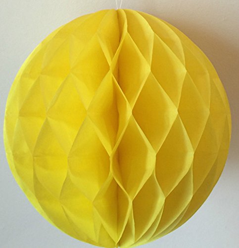 Wabenbälle aus Papier, 25 cm, Gelb, 3 Stück von Matissa