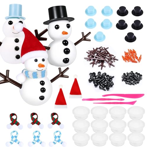 Matogle 12PCS Knete Schneemann Knete Play Doh Weihnachten DIY Weihnachten Kinderknete Modelliermasse Lufttrocknend Magischer Knete für Kinder Weihnachtsgeschenke für Jungen und Mädchen von Matogle