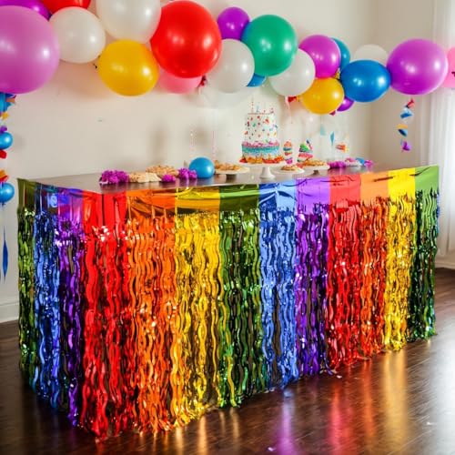 2 Stück Pride Month Tischrock-Dekorationen,Regenbogen Tischrock mit Quaste,Dekorativer Tischrock,Ausgezeichnete Regenbogen-Dekoration für Gay Pride Feiern Geburtstage Festivals Jahrestag Partys 2 Stück Pride Month Tischrock-Dekorationen,Regenbogen Tischrock mit Quaste,Dekorativer Tischrock,Ausgezeichnete Regenbogen-Dekoration für Gay Pride Feiern Geburtstage Festivals Jahrestag Partys von Matreeglam