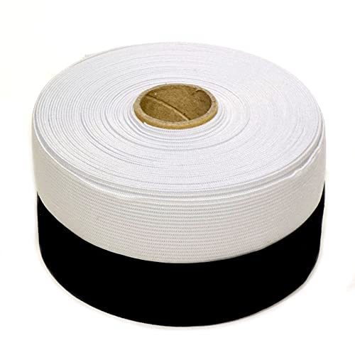 Matsa 20 mm Polyester in Weiß und Schwarz 20 m (10 m/Rolle) | Band zum Nähen/Kleidung/Hosen/Schuhe/Sofa | Pack mit 2 elastischen Bändern zum Nähen, 20 m von Matsa