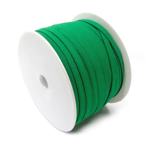 Matsa 8168/5/C 100 m elastisches Häkelband, 5 mm | Gummizug für Nähen und Konfektion | Buntes Gummiband 180% Elastizität, Polyester, grün, Normal von Matsa