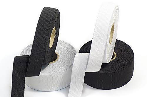 Matsa Elastikband, weich, Packung weiß und schwarz, 20 mm & 35 mm, Set bestehend aus Metern. (Inhalt 2 Set), 4 x 5 m von Matsa