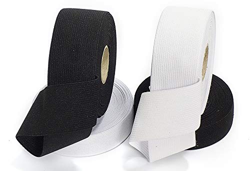 Matsa Weiches elastisches Band, Pack weiß und schwarz (25 mm & 40 mm), 4 Rollen à 10 m, 40 m von Matsa