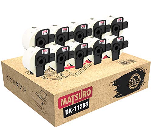 Matsuro Original | Kompatibel Rollen Adress-Etiketten Ersatz für BROTHER P-TOUCH DK-11208 DK11208 (38 mm x 90 mm | 400 Etiketten pro Rolle | 10-er PACK) von Matsuro