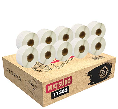 Matsuro Original | Kompatibel Rollen Etiketten Ersatz für DYMO 11355 S0722550 (19 mm x 51 mm | 500 Etiketten pro Rolle | 10-er PACK) von Matsuro