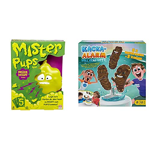 Mattel Games DPX25 - Mister Pups lustiges Kartenspiel und geeignet für 2-6 Spieler, 5 Jahren + GRF99 - Kacka-Alarm Voll Verstopft! lustiges Partyspiel ab 5 Jahren Mattel Games DPX25 - Mister Pups lustiges Kartenspiel und geeignet für 2-6 Spieler, 5 Jahren + GRF99 - Kacka-Alarm Voll Verstopft! lustiges Partyspiel ab 5 Jahren von Mattel Games