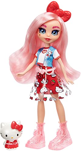 Mattel Hello Kitty GWW96 - Sanrio -Figur und Éclair-Puppe (ca. 25,4 cm) mit Kleidung und Accessoires, langem rosa Haar und trendigem Outfit, tolles Geschenk für Kinder ab 3 Jahren von Mattel Hello Kitty