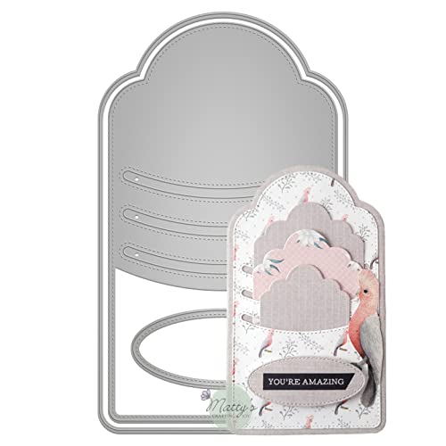 Matty's Crafting Joy Genähtes Schlitz-Tag-Stanz-Set – Große Stanzformen aus Metall für Kartenherstellung, Geschenkanhänger, Tagebücher und Planer. Papierbastelarbeiten, Scrapbooking-Zubehör von Matty's Crafting Joy