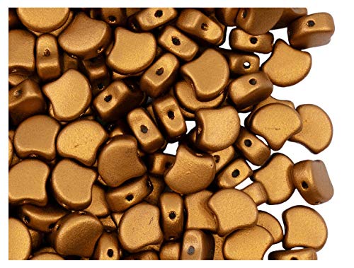 30 pcs Ginko Glasperlen 7,5 mm, 2 Loch, Crystal Bronze Gold, Tschechisches Glas 30 pcs Ginko Glasperlen 7,5 mm, 2 Loch, Crystal Bronze Gold, Tschechisches Glas von Matubo