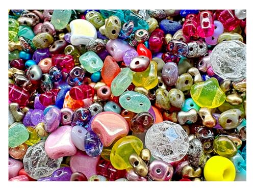 40 g Glasperlen-Mix MATUBO Perlen, Verschiedene Formen und Größen, Tschechisches Glas von Matubo