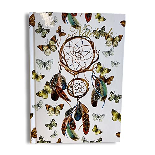 Maturi Notizbuch, A5, Traumfänger-Design, mit Goldfolienverzierung und glänzender Oberfläche, Weiß von Maturi