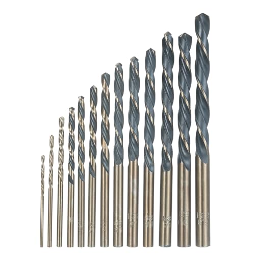 13pcs Hochgeschwindigkeits-Stahlbohrer Bit Hard Metall HSS Drehung Bit Edelstahl-Bohrset für Holz, Kunststoff, Metallhandwerk (13pcs Haushalt) von Matybobe