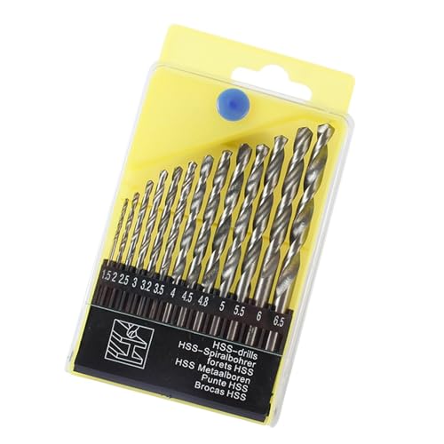 13pcs Hochgeschwindigkeits-Stahlbohrer Bit Hard Metall HSS Drehung Bit Edelstahl-Bohrset für Holz, Kunststoff, Metallhandwerk (13pcs Haushalt & 2) von Matybobe