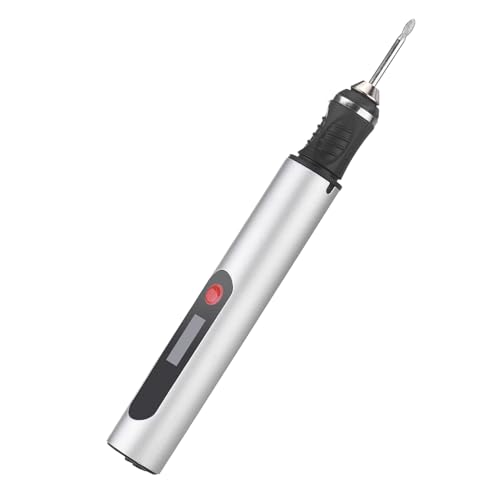 Elektrisches Poliermaschine Kit 10W Kabelfreies Werkzeug LCD -Display 3 Geschwindigkeiten für das Gravur -Basteln [] (Silber) von Matybobe