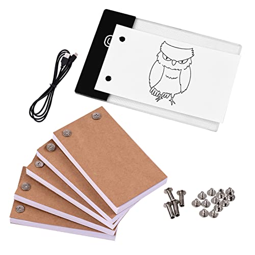 Flip Book Kit mit Lichtpad LED Light Box Tablet 300 Blatt Zeichenpapier Flipbook mit Bindeschrauben zum Zeichnen von Tracing Animation Sketching von Matybobe