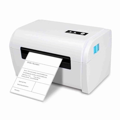 Matybobe Hochgeschwindigkeitsthermischer Etikettdrucker Versandschild Drucker USB BT-Verbindungsunterstützung 40-110 Mm Papierbreite für Supermarktstore Logistik (EU -Stecker) von Matybobe
