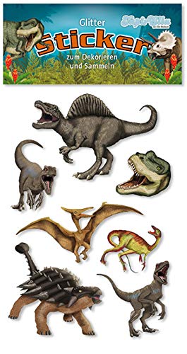 Glitter-Sticker * Dinosaurier - Fotorealistisch - * von Lutz Mauder | 72324 | als Mitgebsel für Kinder | Dino Aufkleber zum Kindergeburtstag & Basteln von Lutz Mauder