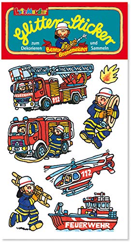 Glitter-Sticker * Feuerwehr * von Lutz Mauder | 72309 | als Mitgebsel für Kinder | Feuerwehrmann Aufkleber zum Kindergeburtstag & Basteln von Lutz Mauder
