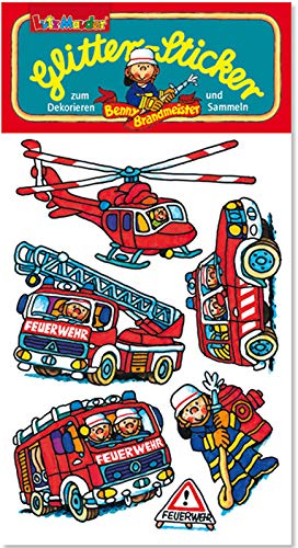 Glitter-Sticker * Feuerwehr & Fahrzeuge * von Lutz Mauder | 72321 | als Mitgebsel für Kinder | Feuerwehrauto Aufkleber zum Kindergeburtstag & Basteln von Lutz Mauder