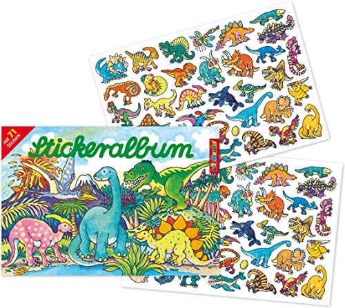 Stickeralbum mit 71 Sticker * DINOS * als Geschenk oder zum Basteln | 72024 | T-Rex Dinosaurier Kindersticker Aufkleber Stickerbuch für Kinder Stickeralbum mit 71 Sticker * DINOS * als Geschenk oder zum Basteln | 72024 | T-Rex Dinosaurier Kindersticker Aufkleber Stickerbuch für Kinder von Mauder