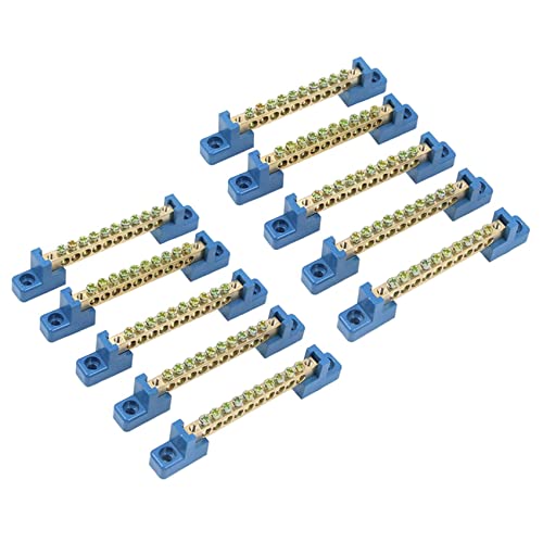 Mauedest Klemmen Block Blau Klemmen Schiene 10 Positionen Schraube Messing Klemme Erdung Streifen Sammel Schienen Block Packung mit 10 Stück Mauedest Klemmen Block Blau Klemmen Schiene 10 Positionen Schraube Messing Klemme Erdung Streifen Sammel Schienen Block Packung mit 10 Stück von Mauedest