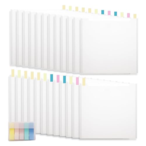 Mauedest Organisationsset für die Aufbewahrung von Scrapbook-Karten, transparent, 12 x 13 mit 100 Stück Klebestreifen. von Mauedest