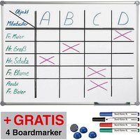 AKTION: MAUL Whiteboard 2000 MAULpro 120,0 x 90,0 cm weiß spezialbeschichteter Stahl + GRATIS 4 Boardmarker farbsortiert und 4 Kugelmagnete blau von Maul