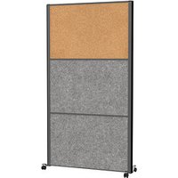 MAUL Akustik-Trennwand MAULconnecto 9605189, dunkelgrau, braun 100,0 x 182,0 cm mit Rollen von Maul