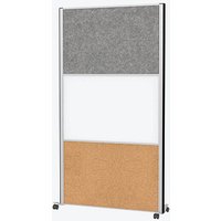 MAUL Akustik-Trennwand MAULconnecto 9651195, braun, dunkelgrau, weiß 100,0 x 182,0 cm mit Rollen von Maul