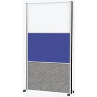 MAUL Akustik-Trennwand MAULconnecto 9651795, blau, dunkelgrau, weiß 100,0 x 182,0 cm mit Rollen von Maul