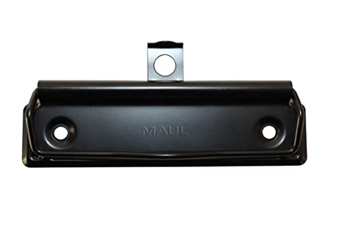 MAUL Bügelklemmer Metall zur Montage auf Metall, Kunststoff, Holz, mit Aufhängeöse, auch für DIY und Basteln, Breite 10 cm, Klemmweite 0,8 cm, Schwarz von MAUL