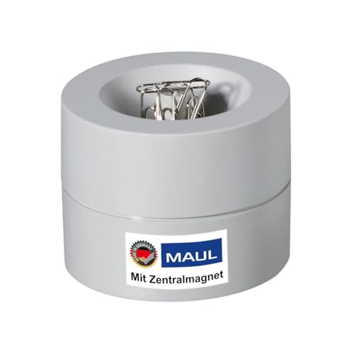 Maul Klammernspender MAULpro | Ø7,3x6cm | Schreibtisch Organizer für Büroklammern | Schreibtisch Zubehör mit Magnet für Büro | Inklusive 15 Klammern | Stilvoller Büroklammernspender | Grau Maul Klammernspender MAULpro | Ø7,3x6cm | Schreibtisch Organizer für Büroklammern | Schreibtisch Zubehör mit Magnet für Büro | Inklusive 15 Klammern | Stilvoller Büroklammernspender | Grau von Maul